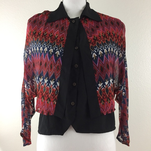 NWT LF Stores Red Leatherette Top. C31 - Picture 1 of 7